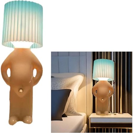 En kreativ lampe af den lille generte mand, sjov fræk dreng led bordlampe, romantisk led sengelampe, natlys nyhedsgave