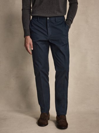 John Henric Men's Marineblaue Chinohose Straight Fit Size 46