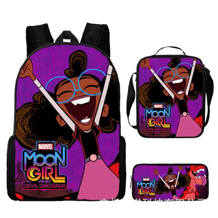 Marvel Moon Girl Devil Dinosaur Ryggsäck 3-delars Student Skolväska Marvel Moon Girl
