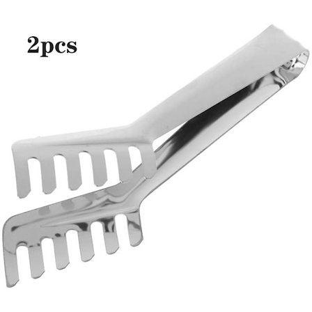 Ske Gaffel, Spaghetti Nudeltang i Rustfrit Stål Tyk Multi-Tand Kageklemme Salat Køkkenredskaber