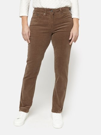 BRANDTEX - Madelaine Bukser - Brun - Fløjl - Straight Fit