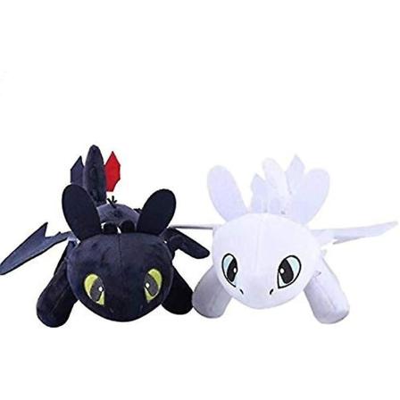 2 stk/sæt Sådan træner du din drage 3 Tandløs Light Night Fury Blød legetøj 27cm A