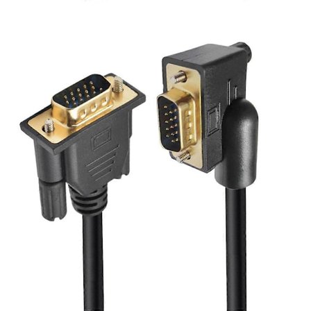 DB-007-RI-1.0M 90 Graders Rettvinklet VGA RGB Hann til Rett Hann Skjøtekabel 3COAX+6C