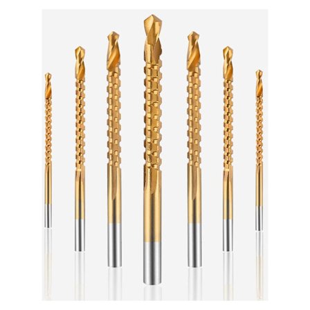 6-delad uppsättning 3-8 mm spiralborr för träbearbetning höghastighetsstål
