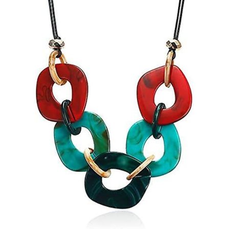 Punk Akryl Geometrisk Choker Halsband Färgglatt Justerbar Resin Acetat Tröja Chunky Halsband Vintage Stor Choker Krage Delikat Statement För Kvinnor