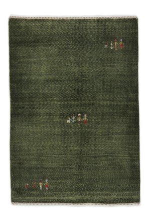 Hand Knotted Persian Gabbeh Persia Fine Rug 83X120 Black/Dark Green