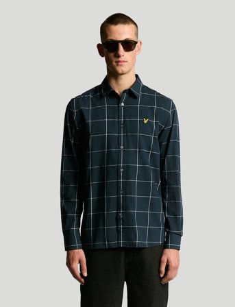 Lyle & Scott Window Pane Check Shirt - Navy - M