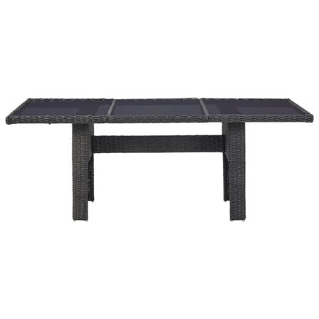 Vidaxl Trädgårdsbord Svart 200x100x74 Cm Glas Och Konstrotting Svart