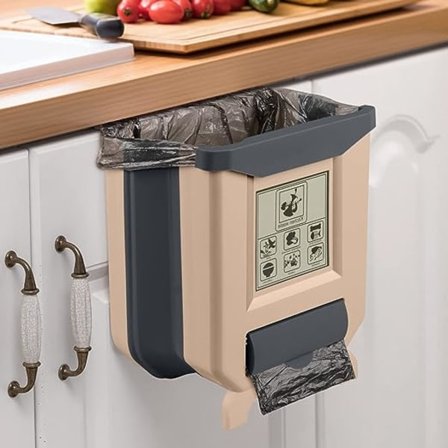 Keittiön roskakori, taitettava roikkuva roskakori autoon, kotiin, toimistoon, 9 litraa