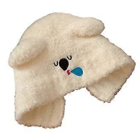 Koala Plysj Øreklaff Lue Unisex Mote Lue Myk Komfortabel Varm Vinterlue for Menn Kvinner Barn Hvit (Hvit)
