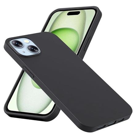 iPhone 15 - Stilrent Mattbehandlat Tunt Skal St td mpande Siliko Black