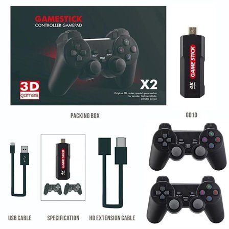 Retro spelkonsol med trådlösa joysticks: Dual Handle 2,4GHz Cont X2