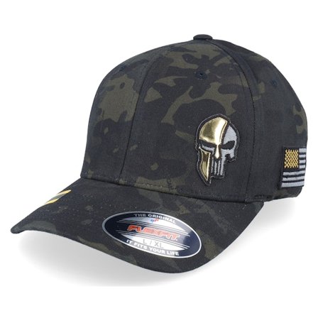 Army Head - Camo flexfit Gorra - Army Skull Usa Gold Patch Multicam Black Camo Flexfit @ Hatstore