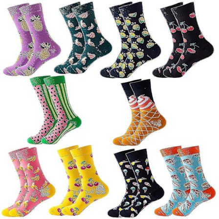 10 Par Dame Sokker 100% Bomull Elastisk Dyr Frukt Mat Print Søte Morsomme Lave/høye Sokker Gaver Til Voksne Damer Og Tenåringsjenter
