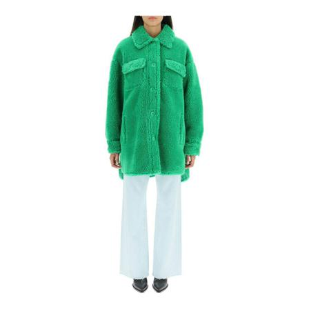 Stand Studio, Faux Fur & Shearling Jackets Groen, Dames, Maat:S