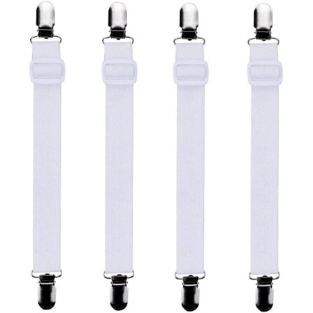 4 stk. (30 cm til 90 cm) Justerbar Laken Lakenspenner,