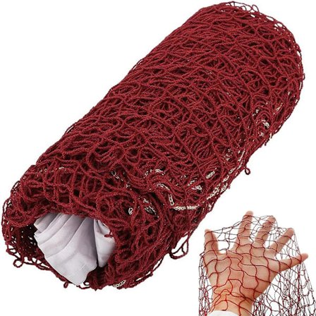 Sammenklappelig badmintonnet (rød), bærbar badmintonnet, 610 x 76 cm volleyballnet, sammenklappelig og holdbart badmintonnet til indendørs eller 