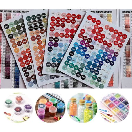 Farve nummer klistermærker - Etiketter til opbevaringsbokse til diamantmaleri