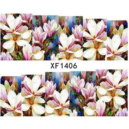 Orchid Mönster Manikyr Full Stickers Nagelkonst Dekoration Salong DIY Nagelspetsar Dekal XF1406