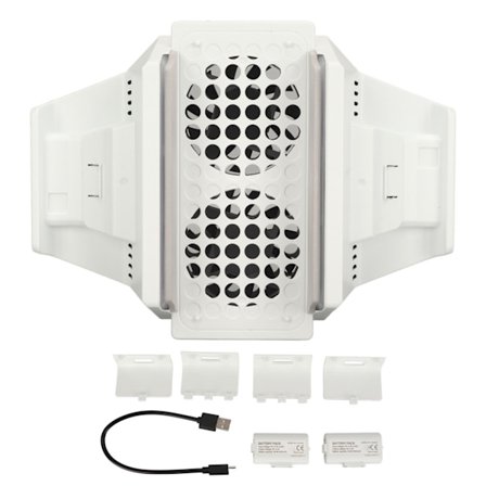 Kylställ för spelkonsol 4 nivåer justerbar hastighet kylfläkt med dubbel laddningsstation för Xbox Series S tillbehör