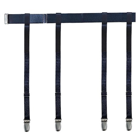 Svarta sexiga strumpebandshållare för lårhöga strumpor, metallclips (LGL)