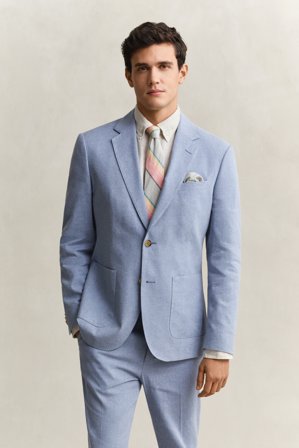 GANT Herren Anzugsakko aus Leinenmix (46) Blau