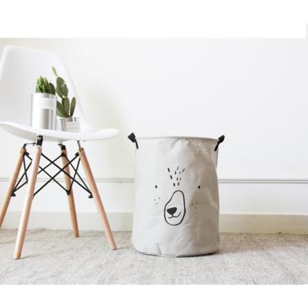 Kasaan taittuva pyykkikori Lapset Taittuva lelujärjestäjä Lelujen säilytys Lelukori Vaatteiden pidike 35 * 40cm-Harmaa