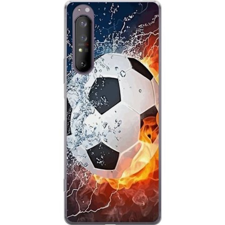 Kompatibelt Mobilskal till Sony Sony Xperia 1 II Fotboll Eld