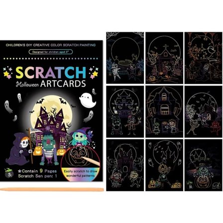 Halloween dekorasjon, Halloween-tema skrapemaleri Student Håndlaget DIY Farge Par