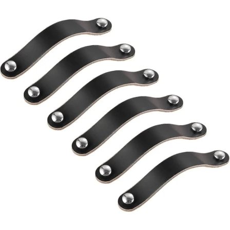 st sorte læderhåndtag 96 mm læderskabshåndtag, skuffehåndtag, skabshåndtag læderhåndtag