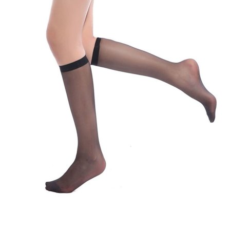 Knelang tåforsterkende strømpebukser i svart KLB