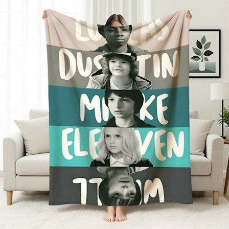 Stranger Things 5 Fleecefodrad Varm Filt, Stranger Things-tema Filt för Tupplurar, Flanellfilt, Specialtillverkad