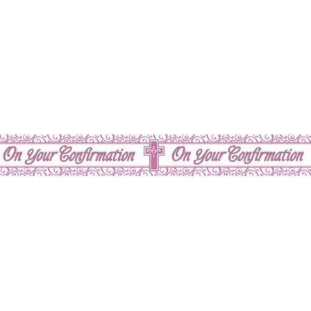 Spot on Gifts On Your Confirmation Banner En Storlek Rosa/Vit