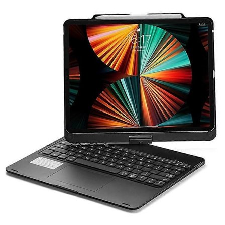 Kompatibel med iPad Air 13 (2024) / iPad Pro 12.9 (2022) / (2021) / (2020) / (2018) Trackpad Bakgrundsbelyst Tangentbord med Tablet Fodral-Perfet