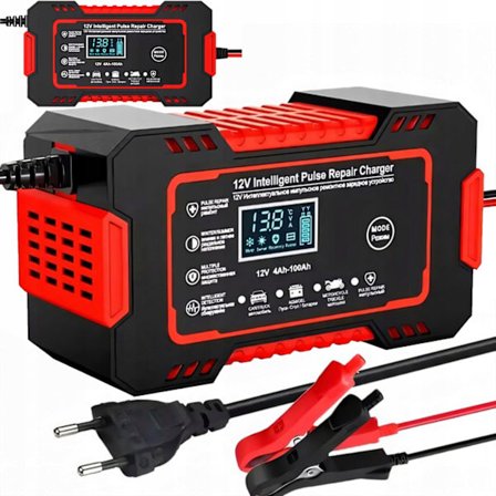 Automatisk Bilbatterioplader 12V 10A Med Reparation Og Lcd Display