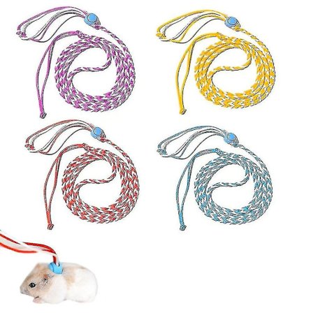 4 kpl Hamsterin valjaat ja hihna Lemmikkieläinten hamsterin valjaat säädettävät lemmikkieläinten nylon-hihna kävelyköysi