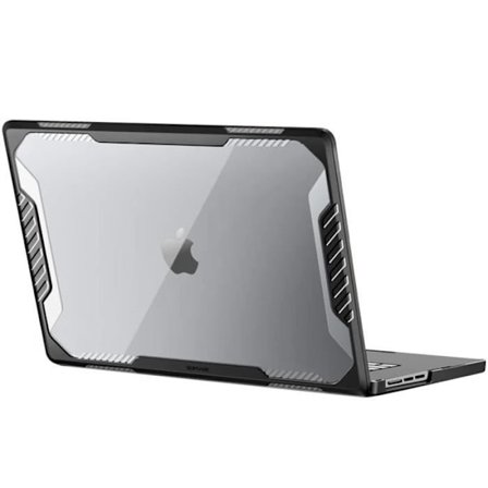 Heltäckande Fodral - SUPCASE - MacBook Air 13.6 2022 - Stötabsorberande - Transparent Svart - Ventilationsgaller