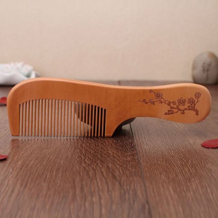 2st Peach Wood Comb Fine Tooth Comb 7 7