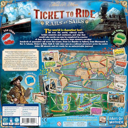 Ticket to Ride: Rails & Sails - Brætspil fra Days of Wonder | 2-5 Spillere