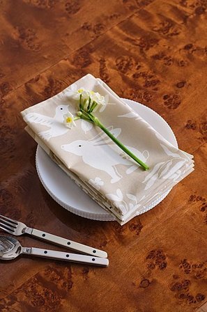 Jotex - Bloom Serwetka z 4-pakiem Beżowy/biały - SPRING - Kup Serwetki firmy Jotex