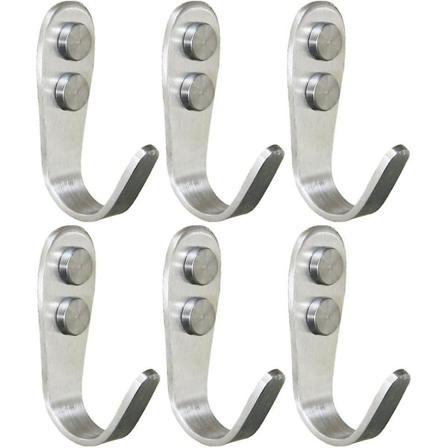Sein kiinnitteinen takkiripustin, ruostumaton ter s, yksitt inen koukku, 6 kpl (d-583-a)