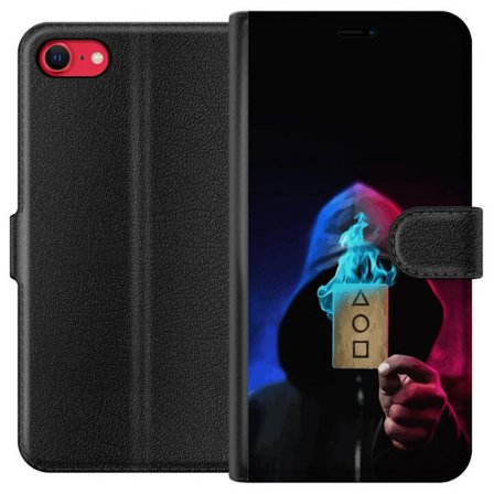 Kompatibelt Plånboksfodral till Apple Apple iPhone 8 Squid Game Netflix affisch koreansk överlevnadsdrama serie mask huva kort retro fanart design u