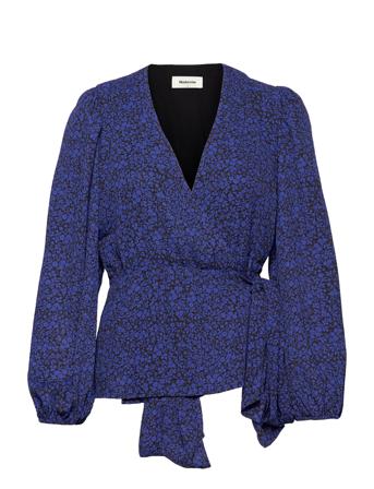 Theodora Print Top Blue Modström