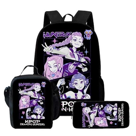 K-Pop Demon Hunter Rygsæk Skuldertaske Madkasse Penalhus Skolerygsæk-FF- 3PCKH020