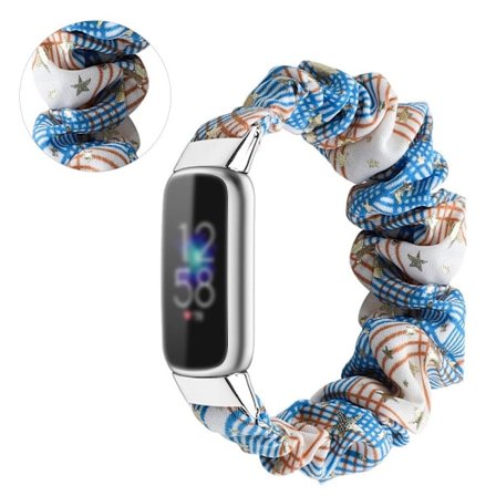 Fitbit Luxe muodikas scrunchie-tyylinen joustava kellonhihna - Timantti Tähdet Rusketus / Koko: S
