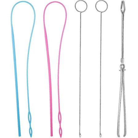 6 Dele Sy-løkke Sæt, Løkkevender Krog Fleksibel Snøre Tråder Metal Pincet Lang Løkke Tu