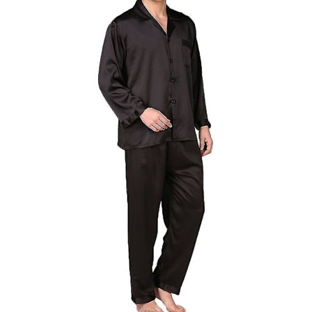 Satiininen napitettava miesten pyjamasetti - 2-osainen Silky Loungewear