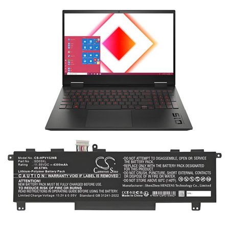 Batteri till Notebook, Bärbar dator för HP Omen 15-EK0009TX, Omen 15-EK0010TX m.fl.