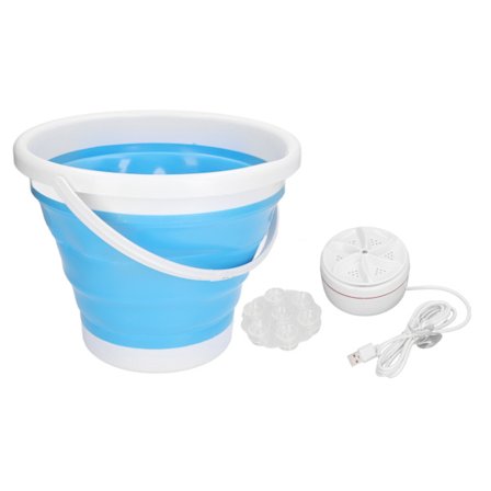 Sammenklappelig vaskemaskine 5KG stor kapacitet turbine USB-drevet mini sammenklappelig spand vaskemaskine til undertøj