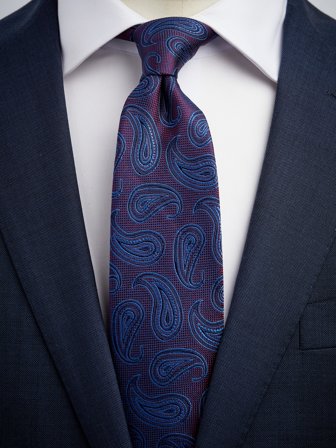 John Henric Men's Brown & Blue Tie Paisley Size 7,5